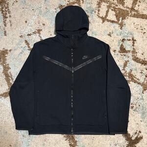 Nike Tech Fleece Hoodie Size Large Full Zip Black Streetwear